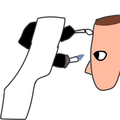 a light skinned person’s face is viewed from the side as a tonometer is placed really close to their eye